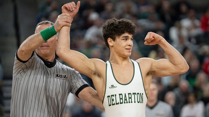 Penn State wrestling commit Jayden James is puctured at the 2025 New Jersey state wrestling championships, where he won the 150-pound title. Penn State wrestling commit Jayden James is puctured at the 2025 New Jersey state wrestling championships, where he won the 150-pound title.