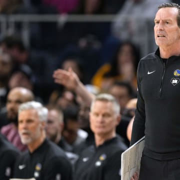 Jan 27, 2024; San Francisco, California, USA; Golden State Warriors assistant coach Kenny Atkinson during the fourth quarter against the Los Angeles Lakers at Chase Center.