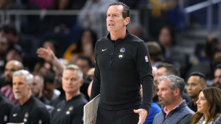 Jan 27, 2024; San Francisco, California, USA; Golden State Warriors assistant coach Kenny Atkinson during the fourth quarter against the Los Angeles Lakers at Chase Center.