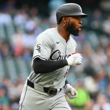 Jun 13, 2024; Seattle, Washington, USA; Chicago White Sox center fielder Luis Robert Jr. (88) runs the bases after hitting a home run against the Seattle Mariners during the third inning at T-Mobile Park.
