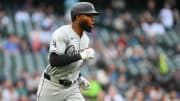 Jun 13, 2024; Seattle, Washington, USA; Chicago White Sox center fielder Luis Robert Jr. (88) runs the bases after hitting a home run against the Seattle Mariners during the third inning at T-Mobile Park.