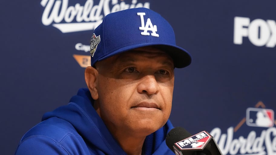 Los Angeles Dodgers manager Dave Roberts speaks in a press conference