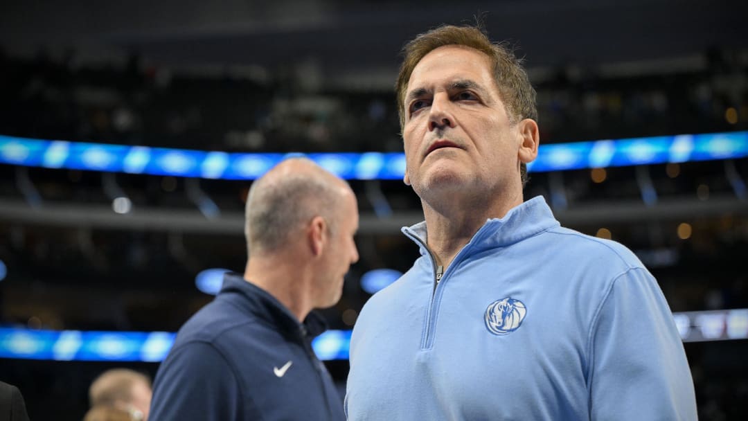 Dec 2, 2023; Dallas, Texas, USA; Dallas Mavericks owner Mark Cuban walks off the court after the Mavericks loss to the Oklahoma City Thunder at the American Airlines Center. Mandatory Credit: Jerome Miron-USA TODAY Sports