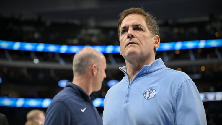 Dec 2, 2023; Dallas, Texas, USA; Dallas Mavericks owner Mark Cuban walks off the court after the Mavericks loss to the Oklahoma City Thunder at the American Airlines Center. Mandatory Credit: Jerome Miron-USA TODAY Sports