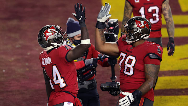 Tristan Wirfs and Chris Godwin - Tampa Bay Buccaneers v Philadelphia Eagles