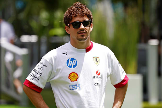 Ferrari driver Charles Leclerc ahead of the F1 Miami Grand Prix