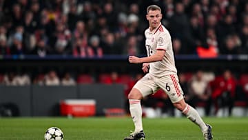 Bayern Munich midfielder Joshua Kimmich in action against Paris Saint-Germain in the Champions League.