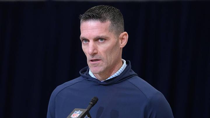 Feb 24, 2026; Indianapolis, IN, USA; Houston Texans general manager Nick Caserio speaks at the NFL Scouting Combine at the Indiana Convention Center. Mandatory Credit: Kirby Lee-Imagn Images