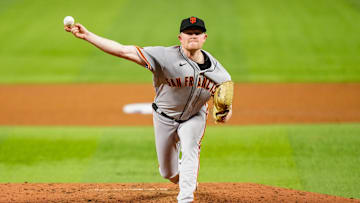 Apr 17, 2023; Miami, Florida, USA; San Francisco Giants starting pitcher Logan Webb (62) throws a