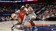 Sep 10, 2025; Uncasville, Connecticut, USA; Connecticut Sun forward Aneesah Morrow (24) drives to the basket against Atlanta Dream forward Naz Hillmon (00) during the second half at Mohegan Sun Arena. 