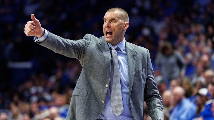 Jan 7, 2026; Lexington, Kentucky, USA; Kentucky Wildcats head coach Mark Pope motions to his players during the second half against the Missouri Tigers at Rupp Arena at Central Bank Center. Mandatory Credit: Jordan Prather-Imagn Images