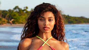 Danielle Herrington was photographed by James Macari in Costa Rica. Swimsuit by Haus of PinkLemonaid.