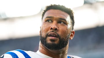 Indianapolis Colts defensive tackle DeForest Buckner stands stunned