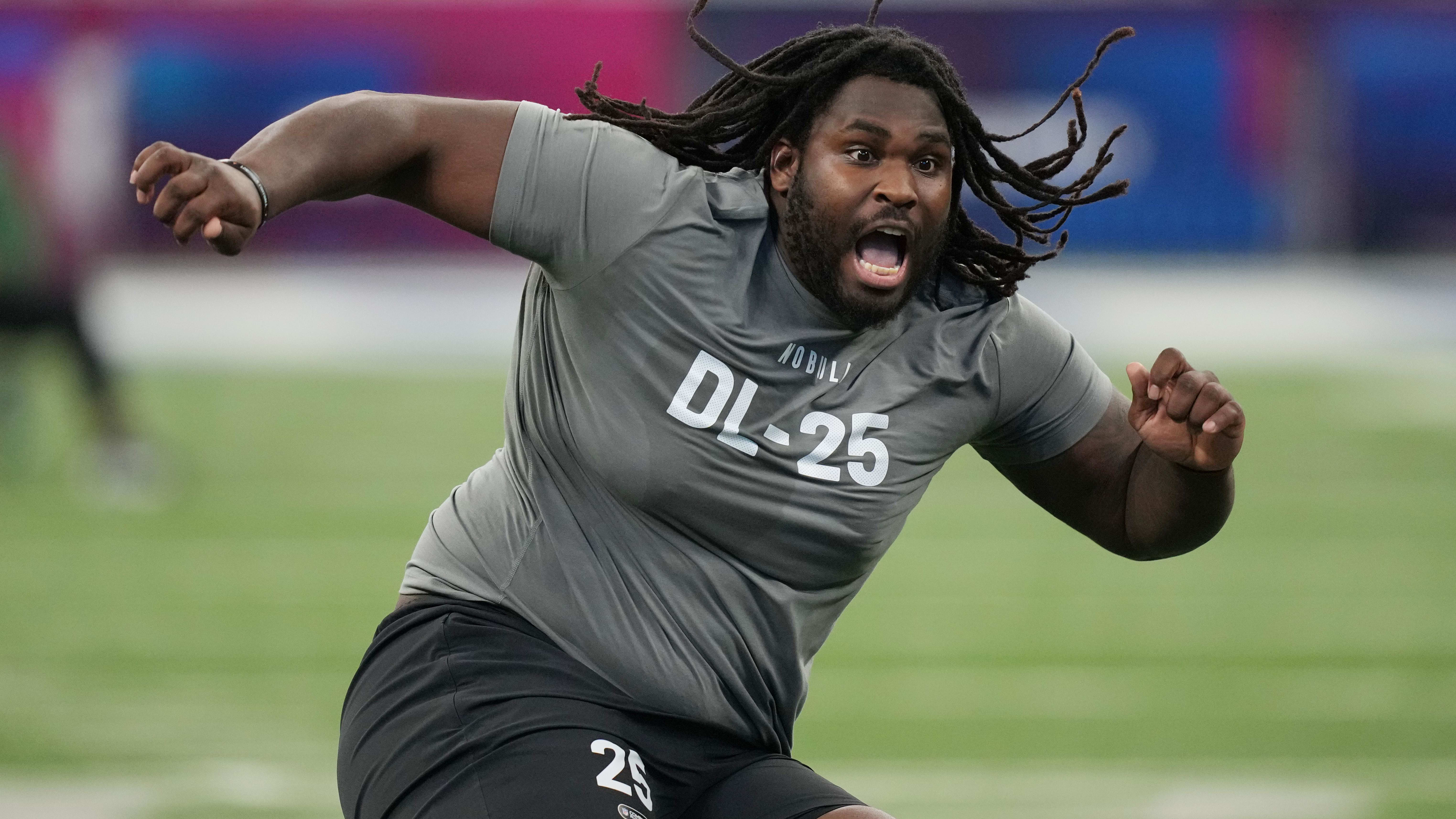 Texas' T'Vondre Sweat at 366 pounds tears up the combine.
