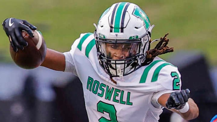 After a six-day delay, junior athlete Dre Cousey (2) and the Roswell Hornets (12-1) take on unbeaten Thomas County Central (13-0) in a GHSA 5A state semifinal at 7:30 p.m. ET Thursday in Thomasville. After a six-day delay, junior athlete Dre Cousey (2) and the Roswell Hornets (12-1) take on unbeaten Thomas County Central (13-0) in a GHSA 5A state semifinal at 7:30 p.m. ET Thursday in Thomasville.