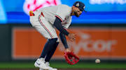 Minnesota Twins shortstop Willi Castro fields at a ground ball against the New York Mets in the ninth inning at Target Field in Minneapolis on April 15, 2025.