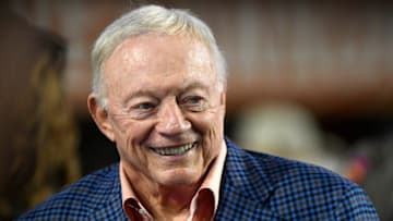Dallas Cowboys owner and general manager Jerry Jones attends the Big 12 football game between Texas Tech and Texas, Friday, Nov. 24, 2023, at Darrell K. Royal-Texas Memorial Stadium in Austin.