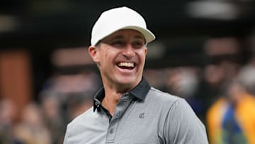 Former New Orleans Saints quarterback Drew Brees smiles prior to the game against the New York Giants