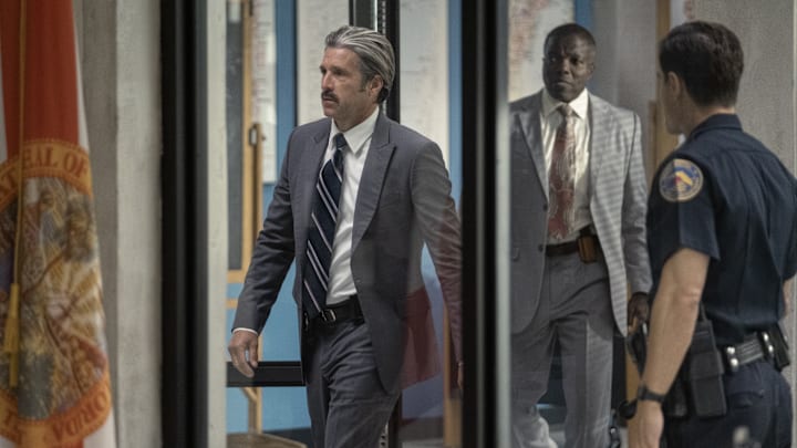 L-R: Patrick Dempsey as Captain Aaron Spencer and Reno Wilson as Bobby in Dexter: Original Sin episode 6, season 1, streaming on Paramount+ with SHOWTIME, 2024. Photo Credit: Patrick Wymore/Paramount+ with SHOWTIME.