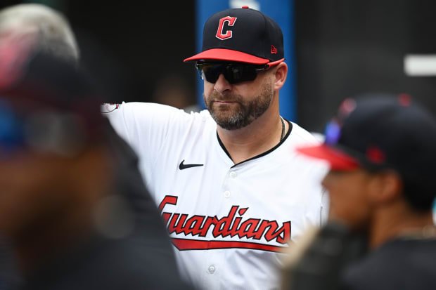 Stephen Vogt watches from the dugout