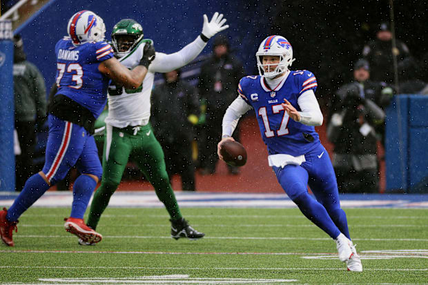 Dion Dawkins and Josh Allen