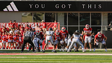 Aug 30, 2025; Bloomington, Indiana, USA; Indiana Hoosiers quarterback Fernando Mendoza (15) waits for the snap during the second half against the Old Dominion Monarchs at Memorial Stadium. Mandatory Credit: Robert Goddin-Imagn Images