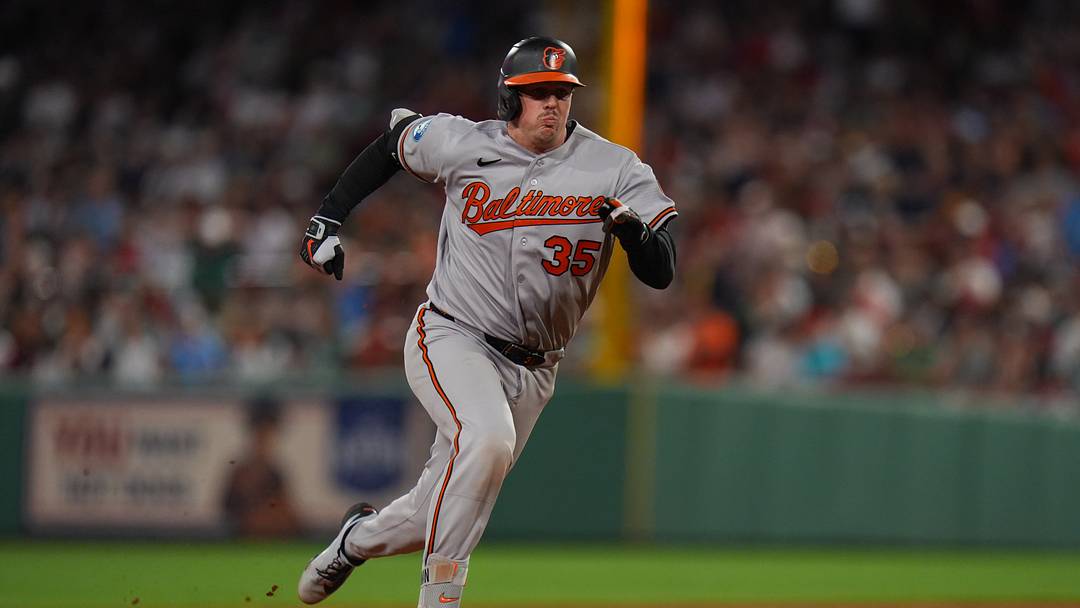 Jun 3, 2026; Boston, Massachusetts, USA; Baltimore Orioles catcher Adley Rutschman (35) hits a triple to drive in a run against the Boston Red Sox in the seventh inning at Fenway Park. Mandatory Credit: David Butler II-Imagn Images Jun 3, 2026; Boston, Massachusetts, USA; Baltimore Orioles catcher Adley Rutschman (35) hits a triple to drive in a run against the Boston Red Sox in the seventh inning at Fenway Park. Mandatory Credit: David Butler II-Imagn Images