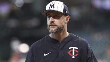 Jun 14, 2025; Houston, Texas, USA; Minnesota Twins manager Rocco Baldelli walks on the field before the game against the Houston Astros at Daikin Park.