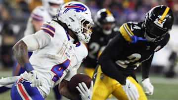 Buffalo Bills running back James Cook III, Pittsburgh Steelers cornerback Joey Porter Jr.