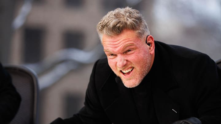 Pat McAfee hosts the ESPN College GameDay show before the first round of the College Football Playoff between Notre Dame and Indiana on Friday, Dec. 20, 2024, in South Bend.