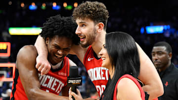 Houston Rockets' Amen Thompson and Alperen Sengun