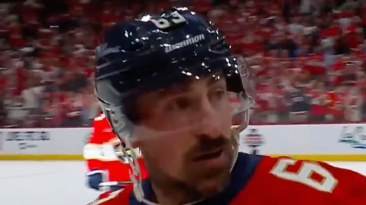 The cameras caught Marchand chirping the Oilers bench. The cameras caught Marchand chirping the Oilers bench.