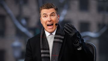 Rece Davis hosts the ESPN College GameDay show before the first round of the College Football Playoff between Notre Dame and Indiana on Friday, Dec. 20, 2024, in South Bend.