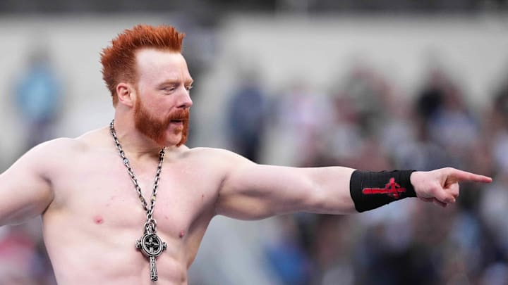 Apr 2, 2023; Inglewood, CA, USA; Sheamus during Wrestlemania Night 2 at SoFi Stadium. Mandatory Credit: Joe Camporeale-Imagn Images