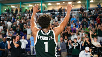 The Michigan State Spartans compete against the North Carolina Tar Heels in the Fort Myers Tip-Off Beach Division game at Suncoast Credit Union Arena on Fort Myers, Fla., on Thursday, Nov. 27, 2025.
