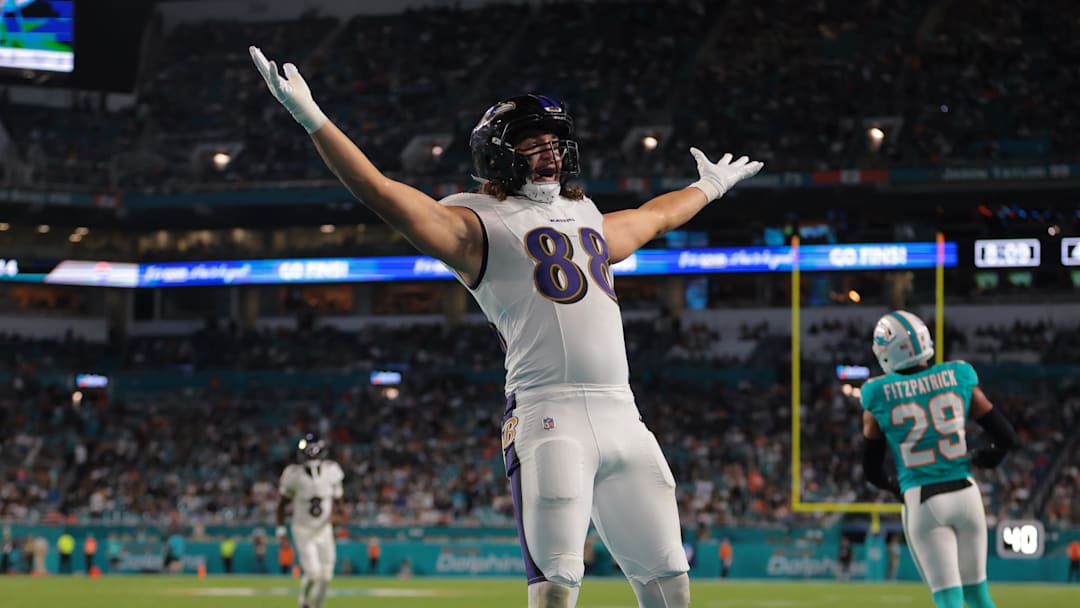 Charlie Kolar celebrates after touchdown.