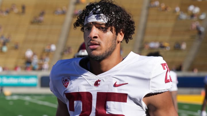 Nov 11, 2023; Berkeley, California, USA; Washington State Cougars defensive back Jaden Hicks (25) before the game against the California Golden Bears at California Memorial Stadium. Mandatory Credit: Darren Yamashita-USA TODAY Sports