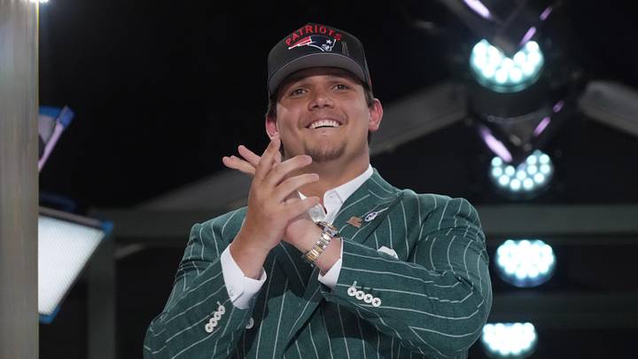 Apr 24, 2025; Green Bay, WI, USA; LSU Tigers offensive lineman Will Campbell is selected by the New England Patriots as the number four pick in the first round of the 2025 NFL Draft at Lambeau Field. Mandatory Credit: Kirby Lee-Imagn Images