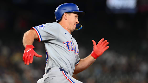 Texas Rangers outfielder Wyatt Langford's five-game hit streak was snapped after the rookie went 0 for 3 with a strikeout.