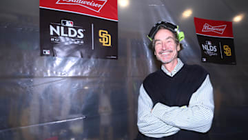 Oct 15, 2022; San Diego, California, USA; San Diego Padres owner Peter Seidler celebrates defeating the Los Angeles Dodgers during game four of the NLDS for the 2022 MLB Playoffs at Petco Park.