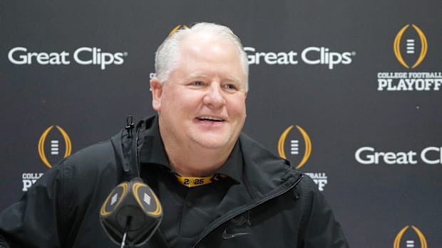 Ohio State Buckeyes offensive coordinator Chip Kelly during 2025 CFP National Championship Media Day