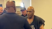 MIke Tyson got a visit from Evander Holyfield before his fight with Jake Paul. 