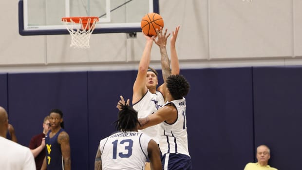 West Virginia University forward Tucker DeVries