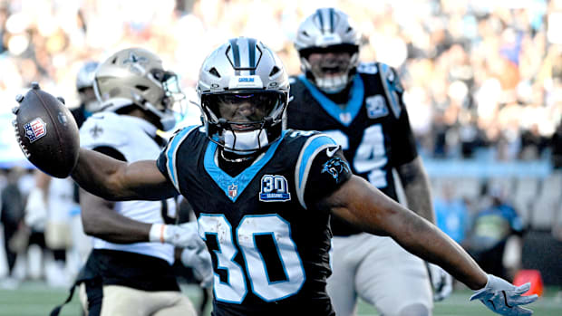 Carolina Panthers running back Chuba Hubbard 