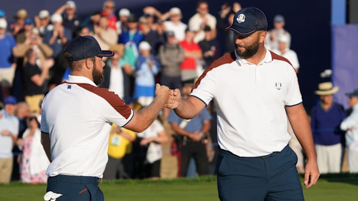 Tyrrell Hatton (left) and Jon Rahm were one of Europe's dominant foursomes duos two years ago that went a long way toward winning the Ryder Cup.
