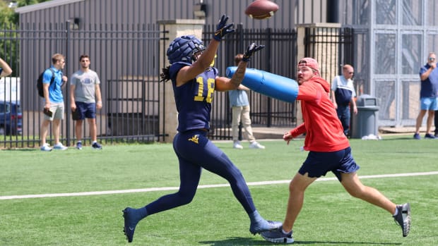 West Virginia University receiver Brandon Rehmann.