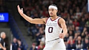 Gonzaga Bulldogs guard Ryan Nembhard (0).