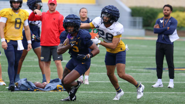 West Virginia University receiver Jaden Bray.