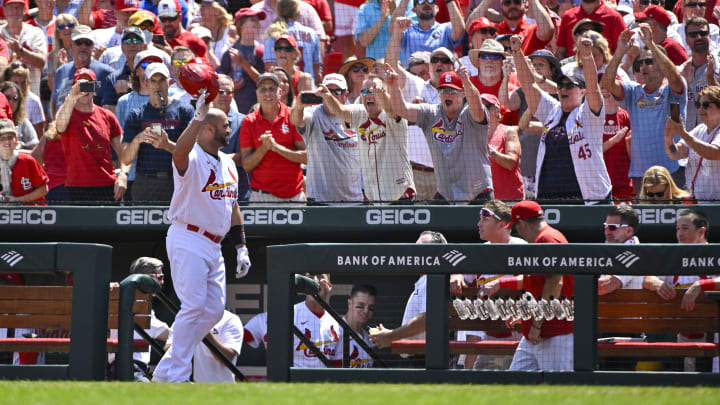 Albert Pujols hit his 600th career home run in yesterday's win over the Rockies