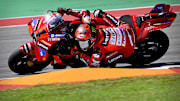 Apr 12, 2024; Austin, TX, USA; Francesco Bagnaia (1) of Italy and Ducati Lenovo Team during practice for the MotoGP Grand Prix of the Americas at Circuit of The Americas. Mandatory Credit: Jerome Miron-Imagn Images